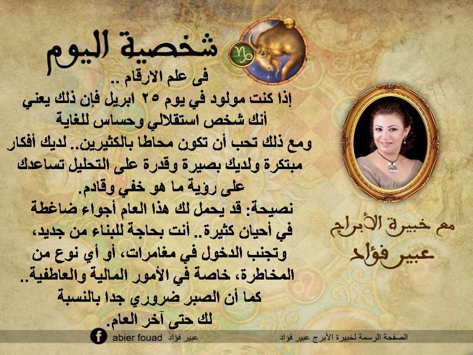 شخصية اليوم 25 ابريل عبير فؤاد